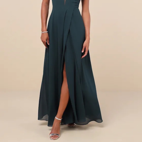 NWT Lulus Stunning Grace Dusty Rose Back Cut Out Front Slit Maxi Dress Large - Picture 13 of 16